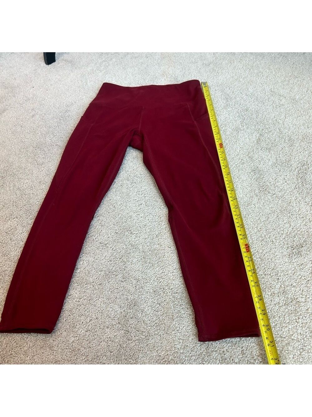 HEAD burgundy leggings with pockets Sz S - Picture 9 of 11